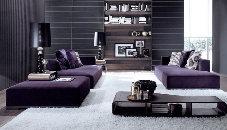 modern-living-room-with-purple-sofa-and-white-carpet-under-feet
